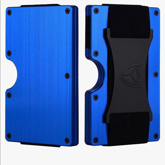 Brand New Blue Lightweight Aluminum Tactical Minimalist Wallet for Men - Picture 5 of 7